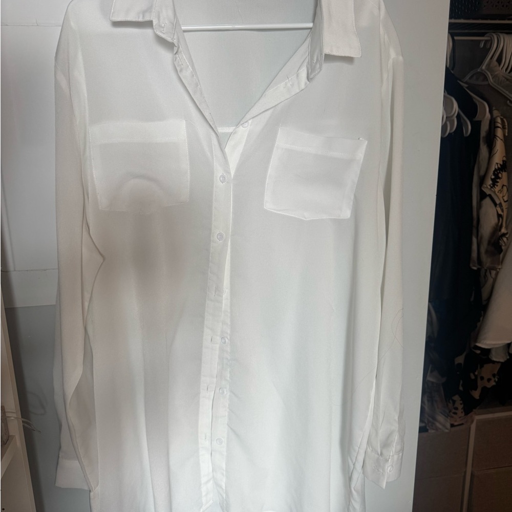 PrettyLittleThing White Casual Button Down Shirt Dress